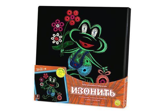 Набор для творчества Изонить Danko Toys IZN-01-06 холст со схемой деревянный подрамник мулине для детей
