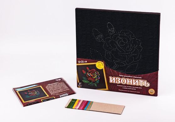 Набор для творчества Изонить Danko Toys IZN-01-06 холст со схемой деревянный подрамник мулине для детей