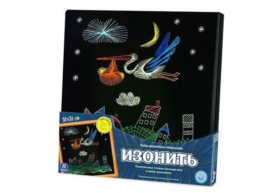 Набор для творчества Изонить Danko Toys IZN-01-06 холст со схемой деревянный подрамник мулине для детей