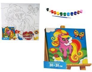 Розмальовка за номерами Coloring by numbers "Поні" (31х31 см) Danko Toys CBN-01-02