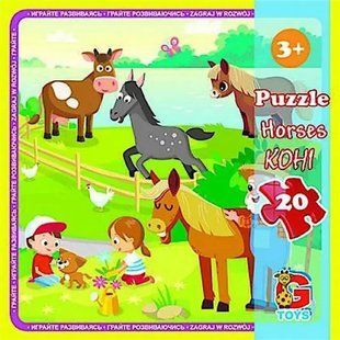 Пазл Ферма. Коні G-Toys (20 дет., постер) LA10