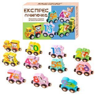 Деревянная игрушка Магнитный поезд (с цифрами и животными) WToys C 73218 / 42391