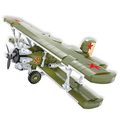 Конструктор Cogo World military Військовий літак 7902, гвинтовий винищувач, блоковий, 533 дет., іграшка, War Fighter