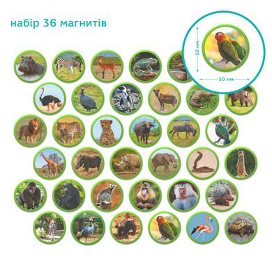 Магнитный набор Монтессори Животные на континентах: Африка (36 магнитов) Dodo 200284