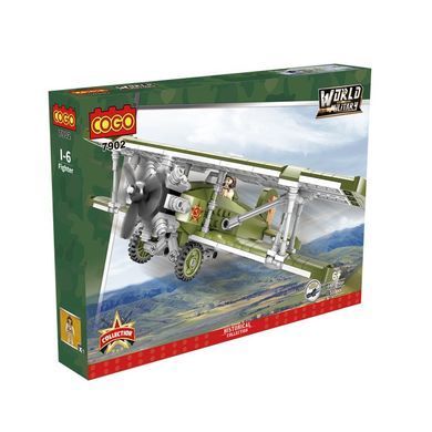 Конструктор Cogo World military Військовий літак 7902, гвинтовий винищувач, блоковий, 533 дет., іграшка, War Fighter