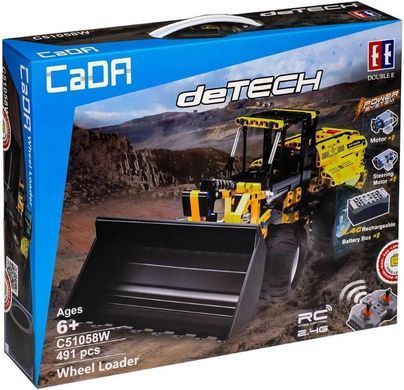 Конструктор на радіокеруванні Трактор-навантажувач CaDa Wheel loader C51058W дитячий 491 деталь пульт КаДа