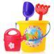 Пісочний набір №1 Doloni Toys 013555/1, відро, лопатка, граблі, лійка, іграшка Долоні, для ігор з піском