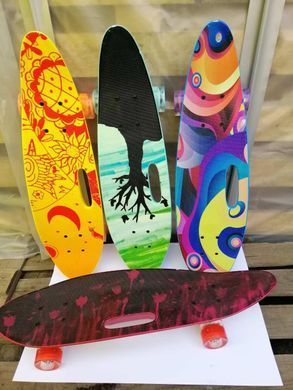 Скейт із ручкою Penny Board 885 світяться колеса Пенні борд 26&rdquo; пластиковий дитячий скейтборд для дітей підлітків