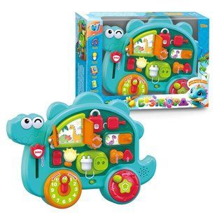 Бизиборд Динозаврик WToys (пальчиковые игры, трещотка, загадки, сказки, скороговорки, песни) 72024