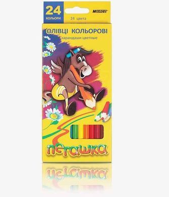 Цветные карандаши Пегашка 1010-24CB, ТМ Marco, 24 цвета, шестигранные, для рисования, мягкие