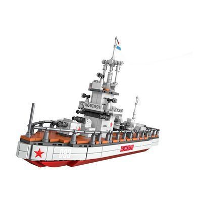 Конструктор Cogo World military Эсминец 7907, советский корабль, крейсер, 760 дет., игрушка, Akov Battleship