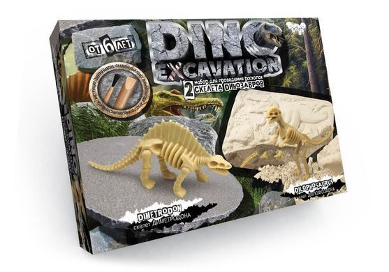 Набор для проведения раскопок DINO EXCAVATION Danko Toys DEX-01-04 Скелеты динозавров детская развивающая игра