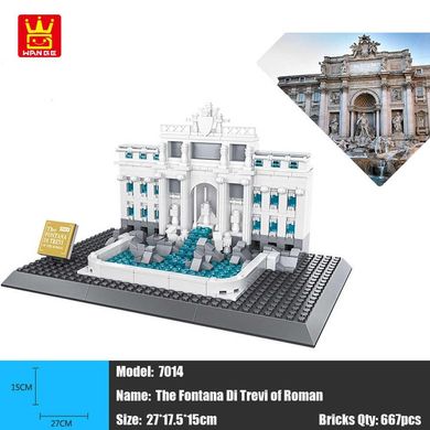 Конструктор Wange 3D Фонтан Треві Fontana di Trevi-Rome 4212 дитячий 688 деталей пластик 3Д блок