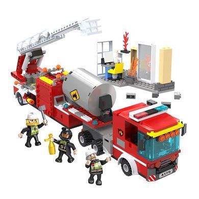 Конструктор Cogo Fire Пожежна служба 4175, машина, фігурки, блоковий, 415 дет., іграшка