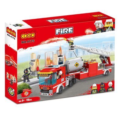 Конструктор Cogo Fire Пожежна служба 4175, машина, фігурки, блоковий, 415 дет., іграшка