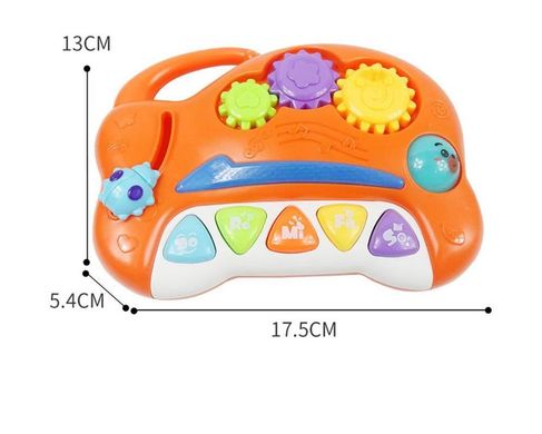 Детская развивающая игрушка музыкальное пианино для малышей 1564А/QF 366-047 свет звук шестерни игровая панель