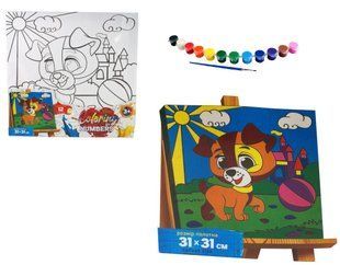 Розмальовка за номерами Coloring by numbers "Песик з м'ячем" (31х31 см) Danko Toys CBN-01-05