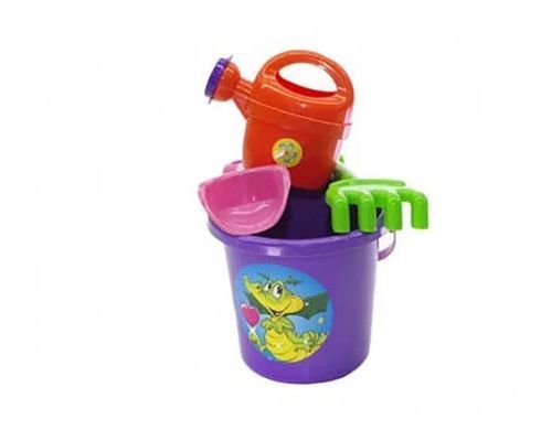 Пісочний набір №1 Doloni Toys 013555/4, відро, лопатка, граблі, лійка, іграшка Долоні, для ігор з піском