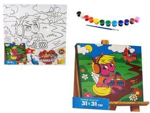 Розмальовка за номерами Coloring by numbers "Поні" (31х31 см) Danko Toys CBN-01-06