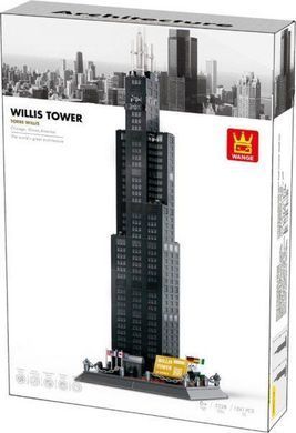 Конструктор Уиллис Тауэр Wange 3D Архитектура 5228 Чикаго 3Д 1241 деталь