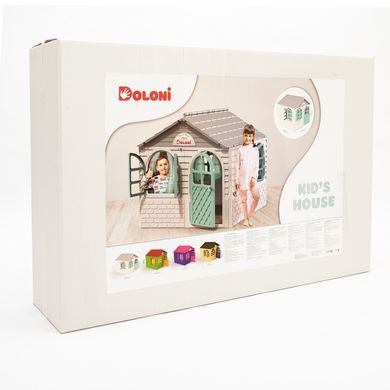 Детский игровой домик со шторками Doloni Toys (средний, бежево-мятный) 02550/2