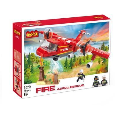 Конструктор Cogo Fire Пожарный самолет 3620, спасение леса, пожарные, блочный, 430 дет., игрушка