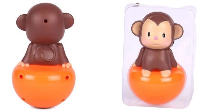 Игрушка неваляшка Обезьянка 5389C, звук, бряцанье, детская развивающая, для детей малышей, обезьяна