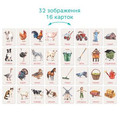 Набор обучающих карточек Монтессори "Ферма" Dodo 301233