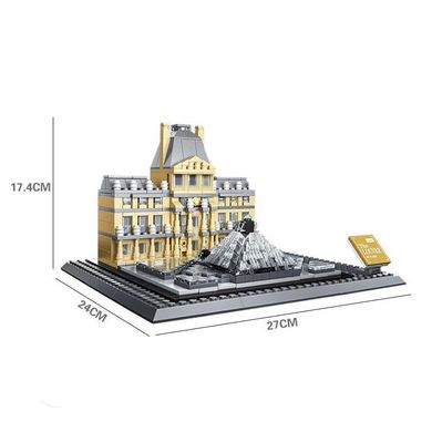 3Д конструктор Wange Архітектура Музей Лувр 4213 The Louvre of Paris-France 821 дет. 3D