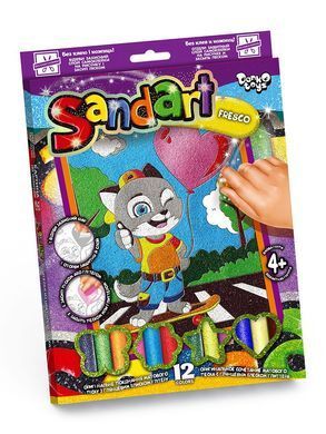 Фреска из цветного песка SAND ART Danko Toys SA-02-01 детский набор для творчества детей картина глиттер