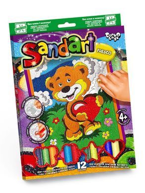 Фреска из цветного песка SAND ART Danko Toys SA-02-01 детский набор для творчества детей картина глиттер