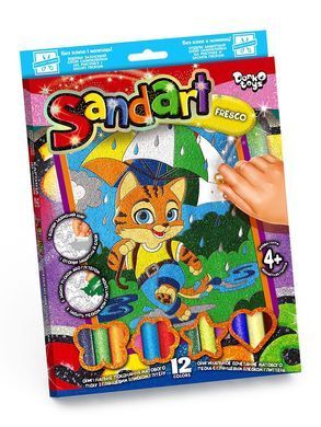 Фреска из цветного песка SAND ART Danko Toys SA-02-01 детский набор для творчества детей картина глиттер