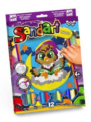 Фреска из цветного песка SAND ART Danko Toys SA-02-01 детский набор для творчества детей картина глиттер