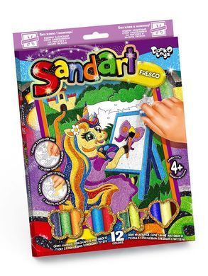 Фреска из цветного песка SAND ART Danko Toys SA-02-01 детский набор для творчества детей картина глиттер