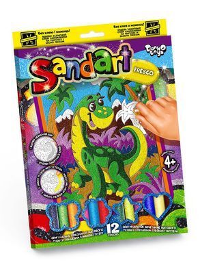 Фреска из цветного песка SAND ART Danko Toys SA-02-01 детский набор для творчества детей картина глиттер