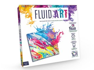 Набор для креативного творчества Fluid Art Danko Toys FA-01-01 флюид арт холст краски лак перчатки детский