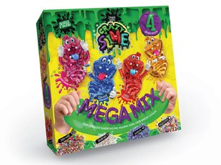 Дитячий набір для дослідів Crazy Slime 4 в 1 Danko Toys SLM-03-01U світиться слайм лизун блискітки своїми руками для дітей