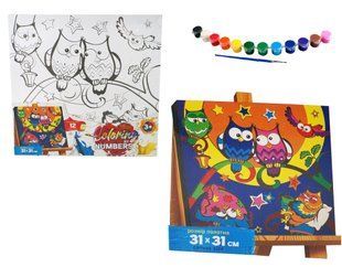 Розмальовка за номерами Coloring by numbers "Сови" (31х31 см) Danko Toys CBN-01-08
