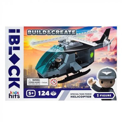 Конструктор Kids hits IBLOCK Junior Вертолет группы специального назначения (124 дет.) KH42/003/3