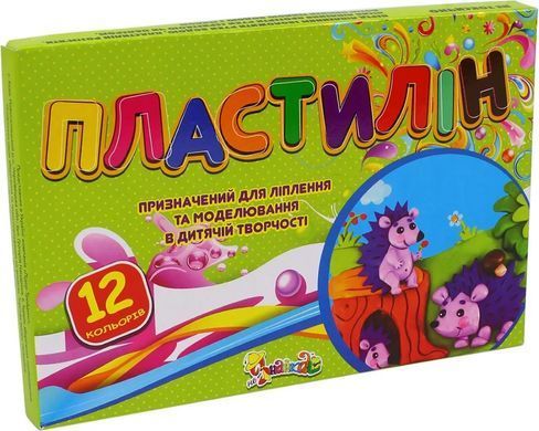 Пластилин НеЗнайка, 832520, восковый, 12 цветов, стек, набор для лепки, 240 г