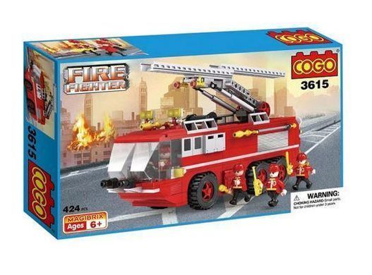 Конструктор COGO Пожежна машина Fire Engine truck 3615 Кого 424 дет фігурки спец транспорт дитячий розвиваючий