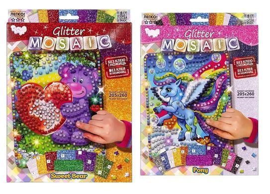 Креативна творчість Блискуча мозаїка (Glitter Mosaic) с.3 Danko Toys БМ-03-01,02,03,04,05...10