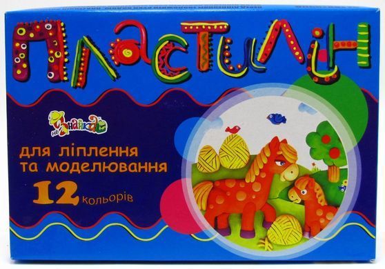 Пластилин НеЗнайка, 832520, восковый, 12 цветов, стек, набор для лепки, 240 г