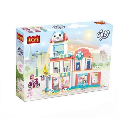 Конструктор Cogo Girls Зоосалон 4571, Pet Shop, питомцы, 366 дет., фигурки, для девочек, блочный,