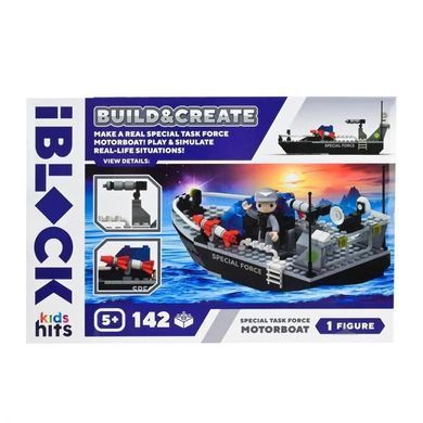 Конструктор Kids hits IBLOCK Junior Моторный катер группы специального назначения (142 дет.) KH42/003/4