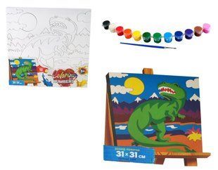 Розмальовка за номерами Coloring by numbers "Динозавр" (31х31 см) Danko Toys CBN-01-10