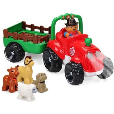 Трактор музыкальный с прицепом и животными WToys 37586