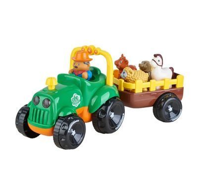Трактор музыкальный с прицепом и животными WToys 37586