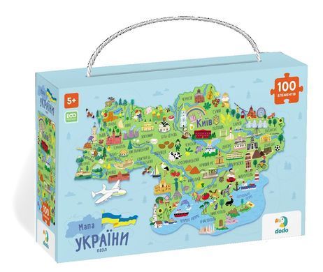Детский пазл карта Украины Dodo, 300267, развивающая игра для детей, 100 элементов, пазлы ДоДо