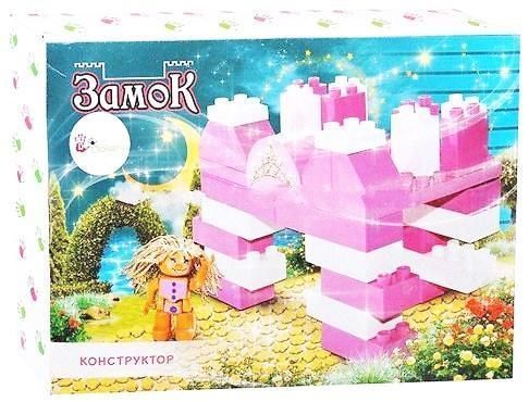 Дитячий пластиковий конструктор Міні Замок 13888/19 Doloni 38 деталей фігурки наклейки Долоні розвиваючий для дітей